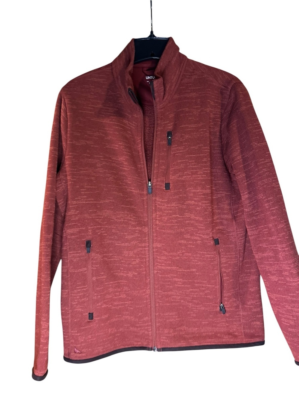 UNTUCKit Men’s Small Heather Rust Full Zip Performance Fleece Jacket